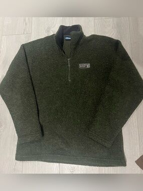 Zip Green Sherpa Pullover Sweater 💚